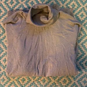 Sparkling silver turtleneck sweater